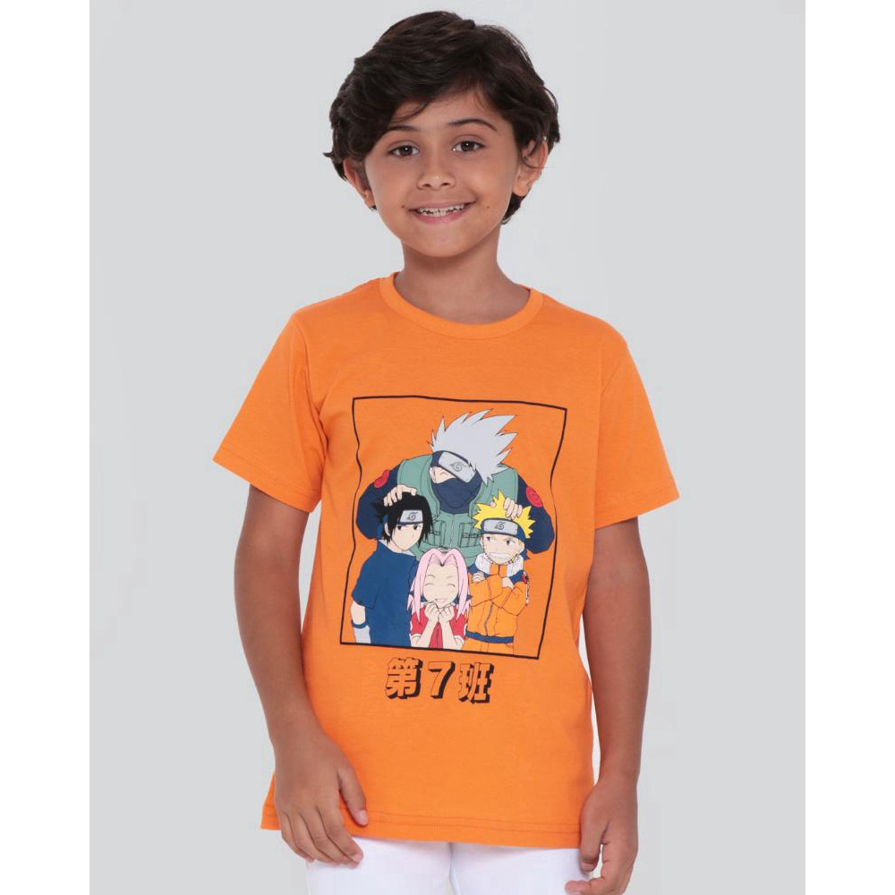 Camiseta Naruto Clássico Infantil Laranja