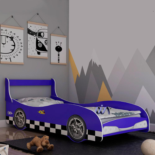 Cama Carro Drift Infantil Azul - 1 Cama