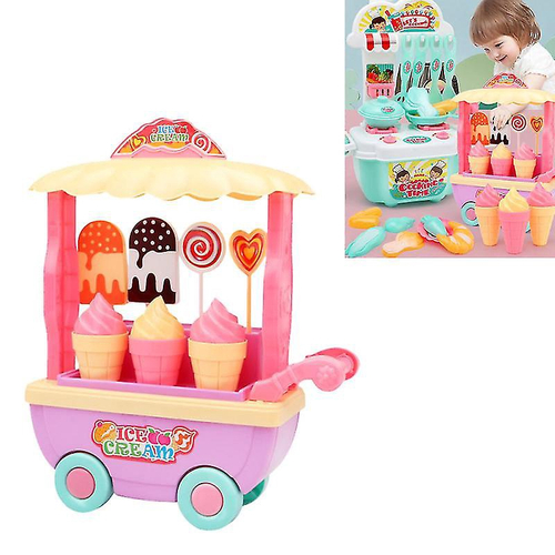 TOYANDONA 1 Conjunto Simulação Caminhão De Sorvete Jogo De Sorvete Para  Crianças Conjunto De Festa De Chá Mini Brinquedo De Sorvete Conjunto De Chá  Da Tarde Para Meninas Brinquedo Estojo