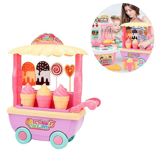 Conjunto de brinquedo de sorvete,Conjunto de jogo de carrinho de caminhão  de sorvete de jogo de simulação, Jogo de sorvete de produtos infantis para  berçários de jardim de infância Lafande