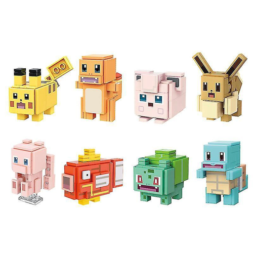 Conjunto de blocos de construção pokémon para crianças, conjunto de blocos  de construção do anime pokémon para casa do pikachu