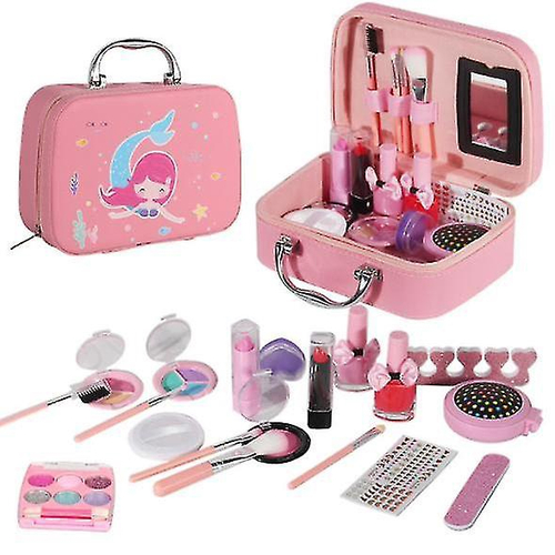 Kit de maquiagem para meninas, elegante e não tóxico para crianças solúveis  em água. Jogo de maquiagem para brincar de maquiagem e brincadeiras  portáteis Kits de maquiagem falsos para meninas Brinqued 