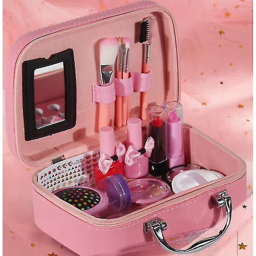 Kit de maquiagem para meninas, elegante e não tóxico para crianças solúveis  em água. Jogo de maquiagem para brincar de maquiagem e brincadeiras  portáteis Kits de maquiagem falsos para meninas Brinqued 