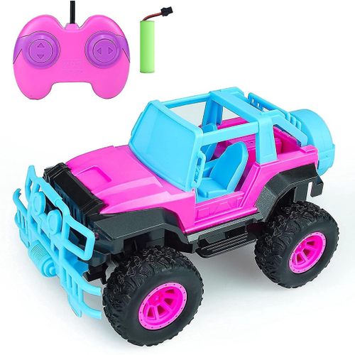 Carro Jeep Para A Barbie Com Controle Remoto Rosa