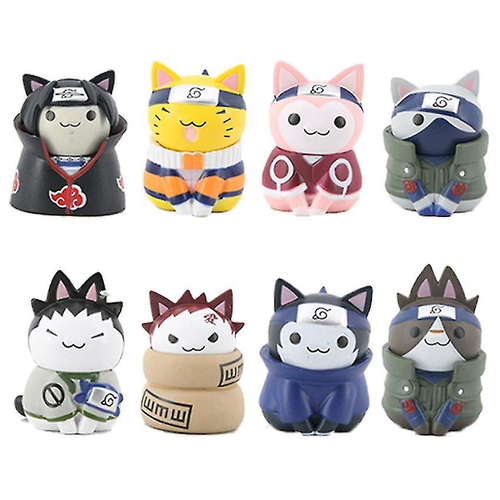 Desenhos animados anime gato naruto figura kawaii pvc q versão boneca gaara  kakashi figura de ação collectible modelo de brinquedo presente carro  boneca - AliExpress