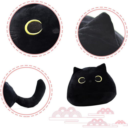 Compre 8cm kawaii gato preto travesseiro boneca de pelúcia