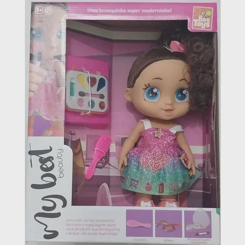 Boneca Para Pentear Maquiar Brinquedo Infantil Menina Negra - Bee Toys em  Promoção na Americanas