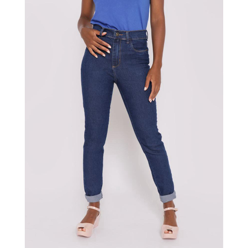 Calça jeans feminina hot sale com barra dobrada