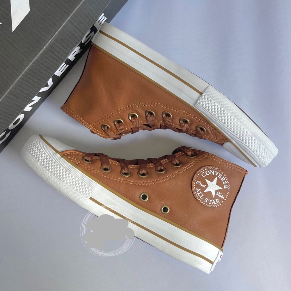 Tenis All Star Converse Chuck Taylor Cano Alto Preto Couro