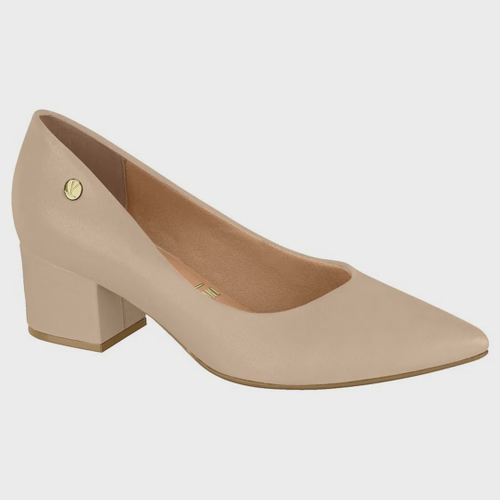 Scarpin nude 2024 salto quadrado