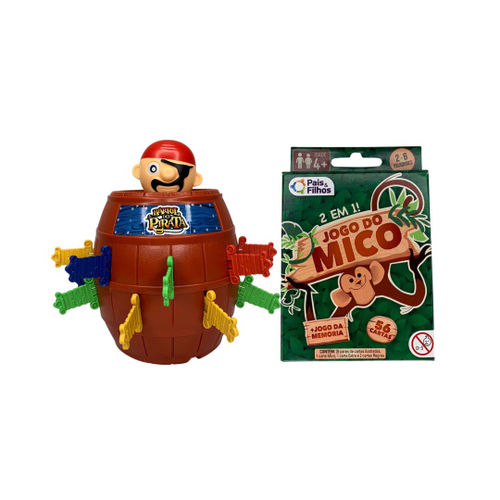 Jogo De Cartas Mico 2 em 1 Pais e filhos