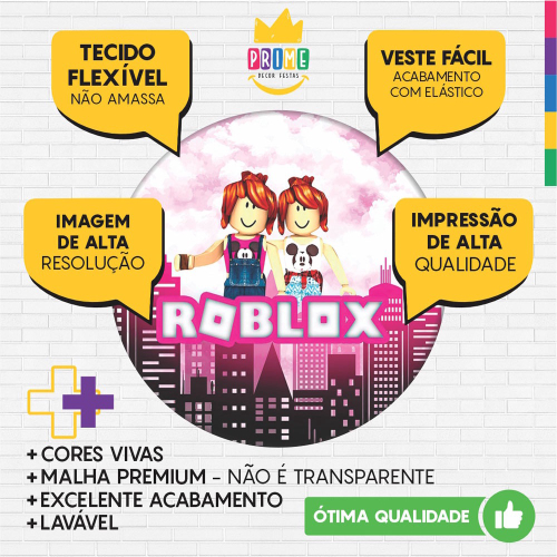 Kit Painéis Casados + Trio De Cilindros Roblox Rosa Em Tecido