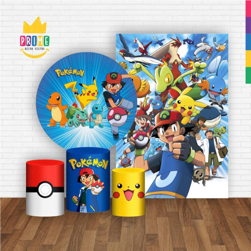 Painel Pokémon 200 cm diametro - Aquarela