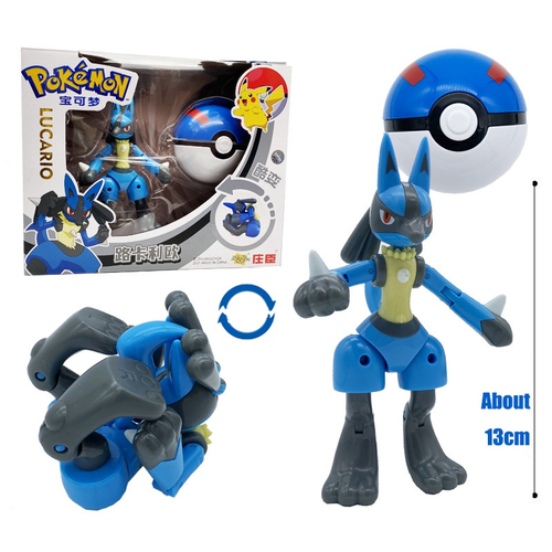 Kit Pokebola Grande + Pokemon Brinquedo Articulado Boneco