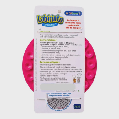 Brinquedo e Comedouro Pet Games Labirinto Pink para Cães e G