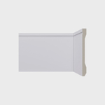 Rodapé de Poliestireno 15cm x 13mm x 2,40m Liso LEV152 Santa Luzia - caixa com 12 m - Branco