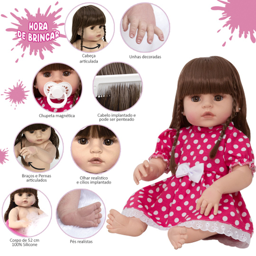 Boneca Reborn Linda Princesa Yasmin com Enxoval Completo no Shoptime