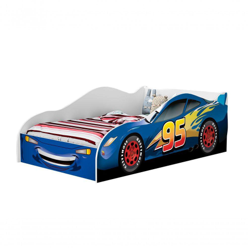 Mini Cama Carro Corrida Infantil Force Azul com Colchão