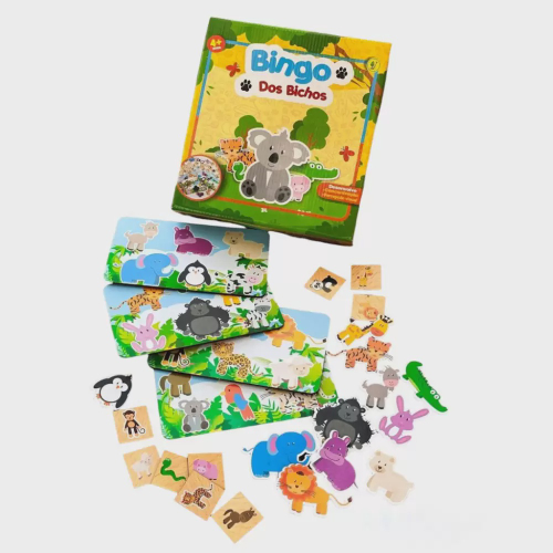 Bingo dos Bichos Brinquedo Educativo e Pedagógico - Tralalá 4 Kids