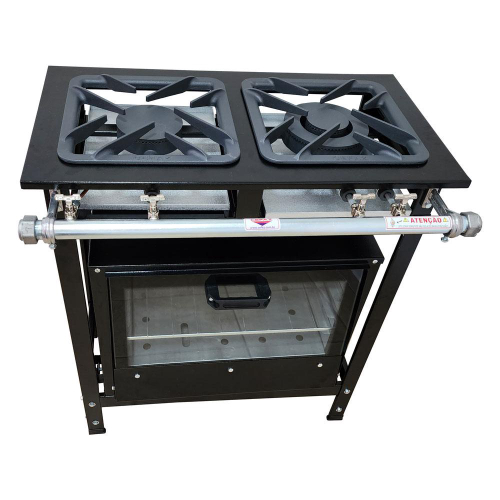 Fogão 2 Bocas Cefaz Diamond Com Forno Preto - Cfzd-006