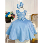 Vestido Fantasia Cinderela Infantil princesa COM LUVA E COROA pcin