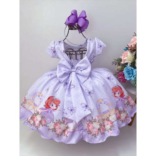 Vestido Infantil Princesa Sofia Lilás Aniversário