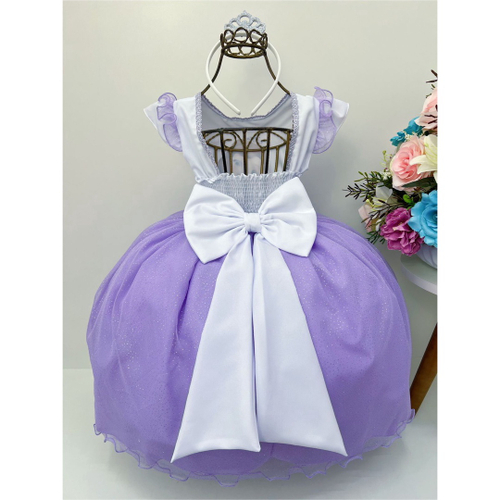 Vestido de festa infantil Princesa Sofia Lilás Luxo em Promoção na  Americanas