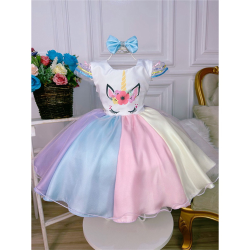 Vestido de shop unicórnio colorido