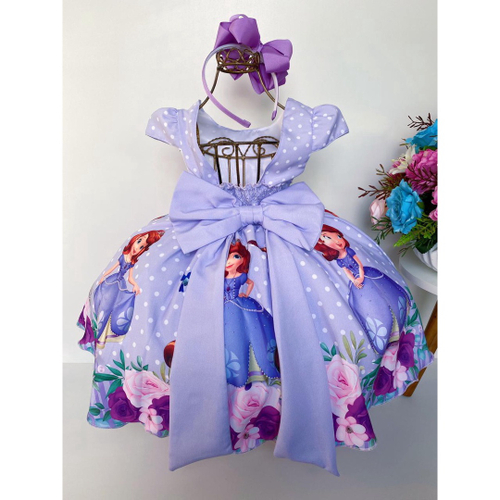 Vestido Infantil Princesa Sofia Lilás na Americanas Empresas