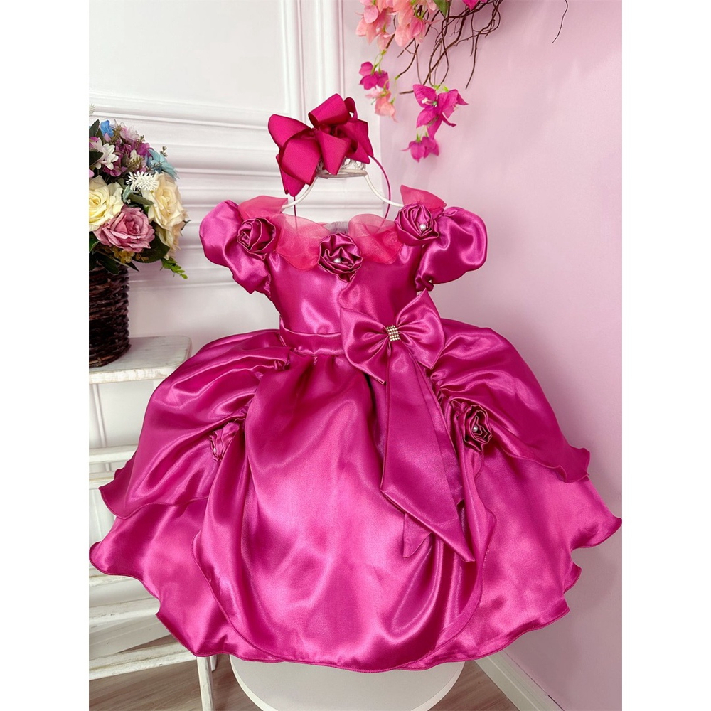 Vestido infantil best sale rosa pink