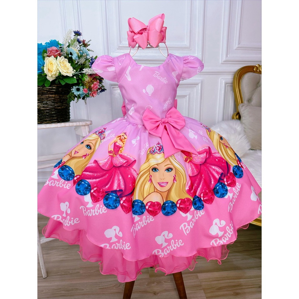 Vestido De Festa Aniversário Barbie Girl Filme Infantil