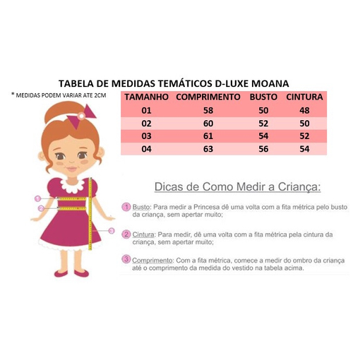 Vestido Infantil Princesa Tematico Moana Baby Luxo em Promoção na Americanas