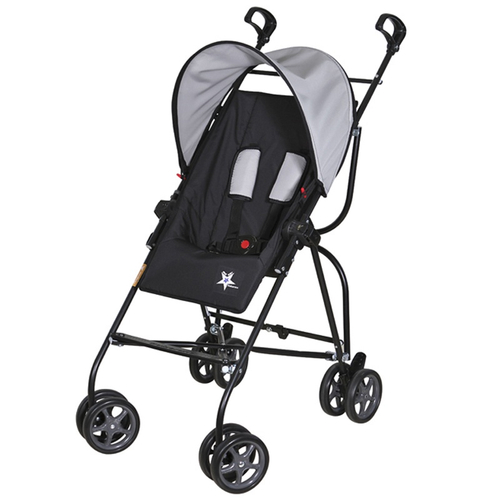 Carrinho de Bebe Galzerano Capri Preto e Cinza