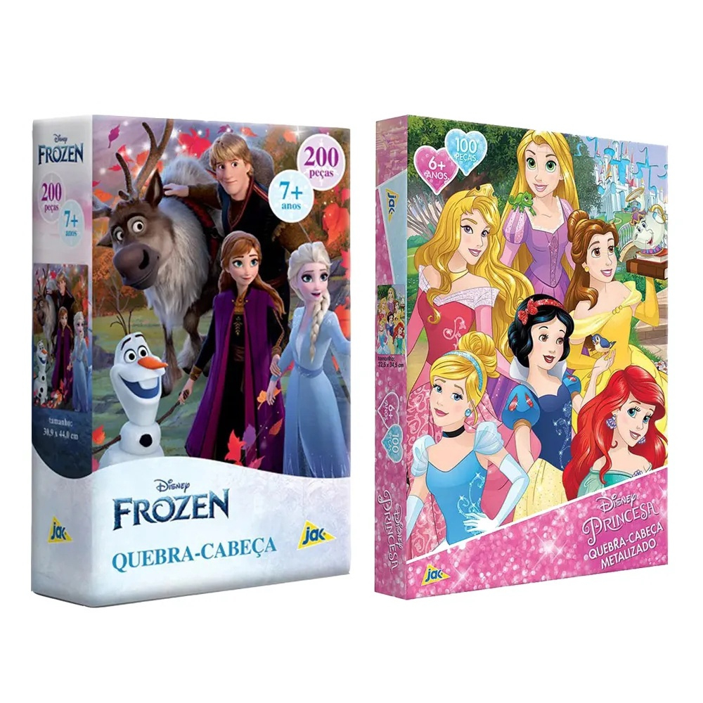 Quebra-cabeça Infantil 100 Peças Princesas Disney Grow em Promoção na  Americanas