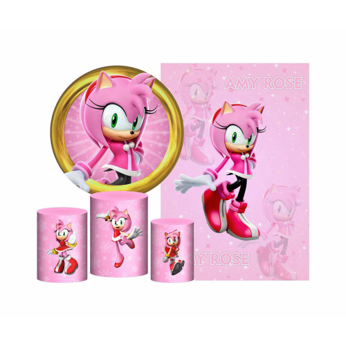 Fantasia Amy Rose Sonic Infantil 12 x S/juros