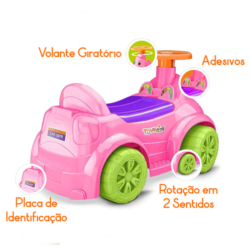 Carrinho de Empurrar Andador Toymotor Motoca Velotrol de Empurrar