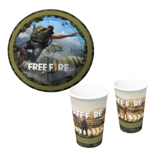 KIT Mochila de Costas e Estojo Box Oficial FREE FIRE FR2492 - Preto