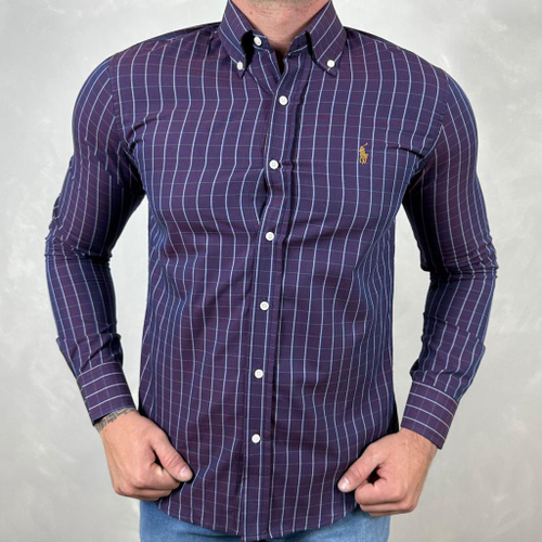 Camisa Xadrez Social Casual Masculina Slim Passa Fácil Luxo