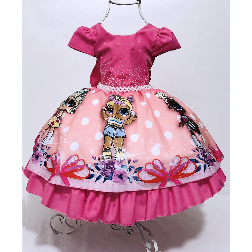 Vestido de store festa infantil lol