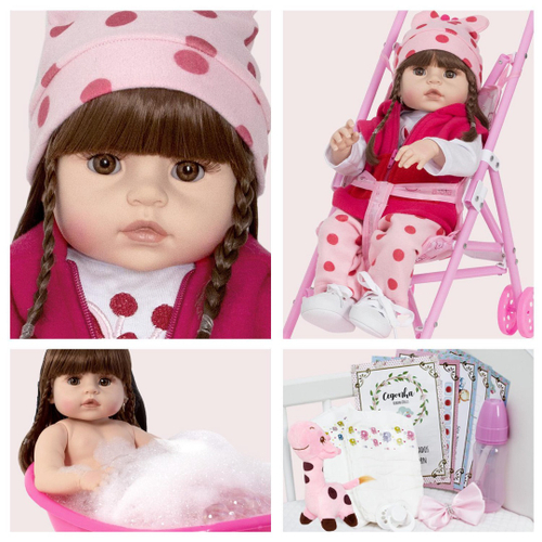 Boneca Bebê Reborn Realista Infantil Roupa Girafinha Fofa no Shoptime