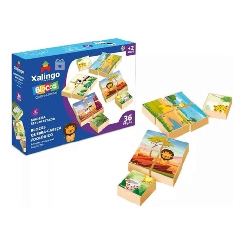 Kit 10 Jogos Quebra Cabeça Infantil Animais Educativo Mdf - R$ 244,9