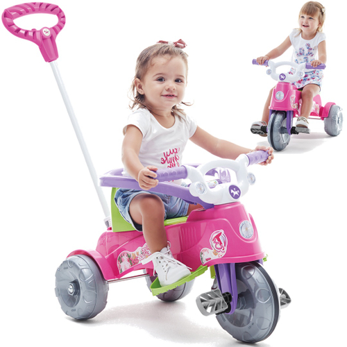 Moto infantil passeio E pedal uno rosa - calesita no Shoptime