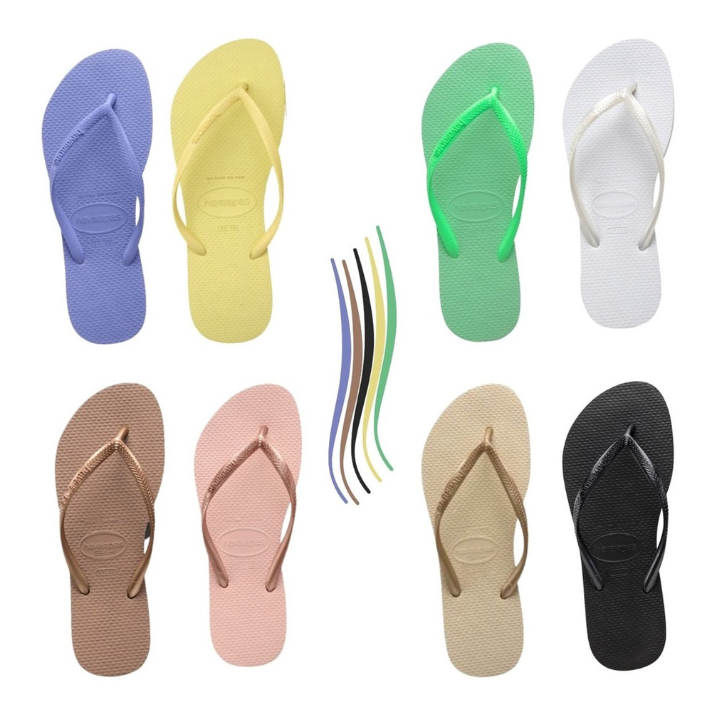 Chinelo Feminino Slim Vinho Branca Havaianas Cor Rosa Ballet