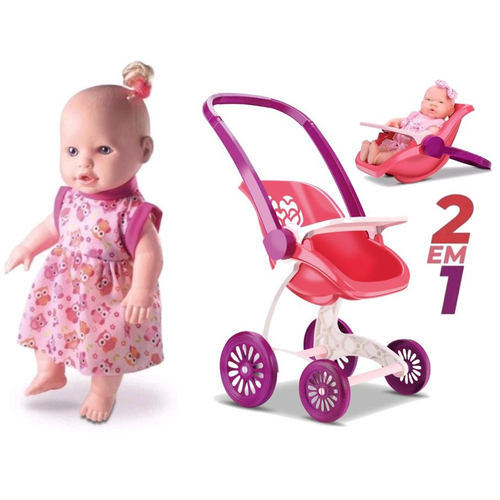 Kit Boneca Bebê Reborn + Carrinho Passeio + Meu Jantarzinho em Promoção na  Americanas