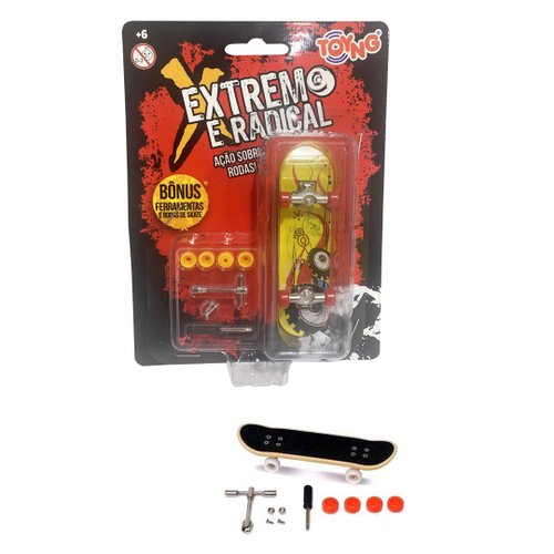 Kit 5 Skate Dedo Fingerboard Profissional c/ Rolamento Metal no Shoptime