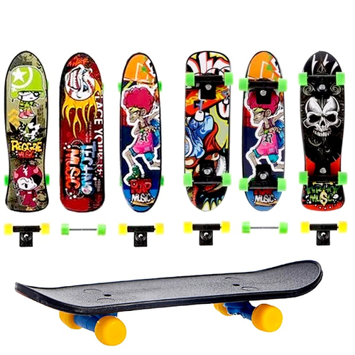 Fingerboard Profissional Madeira Brinquedo Skate Dedo Kit 4