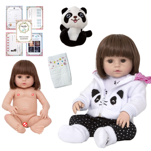 Boneca Bebe Reborn Realista Pandinha Luxo Enxoval Completo na Americanas  Empresas