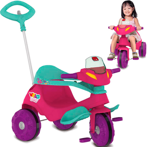 Moto Dupla Duo Triciclo Infantil 2em1 Calesita Até 50 Kg