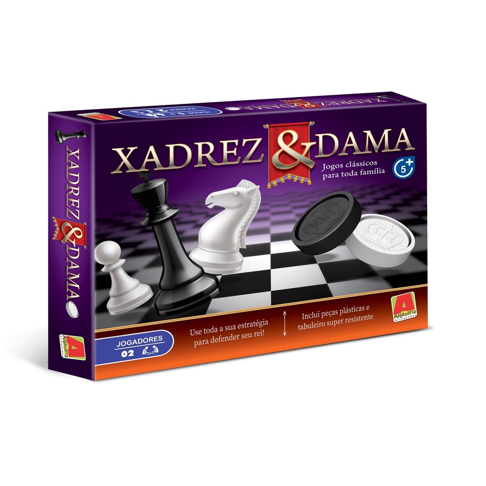 Jogo De Xadrez E Dama Magnetico Luxo (2 Em 1)