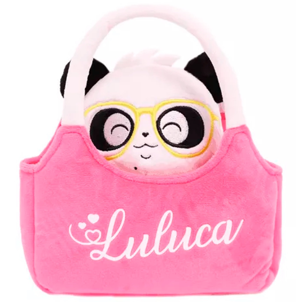 LULUCA PANDA NA BOLSINHA ROSA - FUN - TRENDS Brinquedos